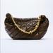 Zara Bags | Chain Handled Quilted Leather Bag | Color: Brown | Size: Os