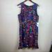 Nine West Dresses | Nine West Black Henna Multi Floral Dress Size 16 Ruffle Hem (Print Dress) | Color: Black | Size: 16