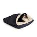 Square Poly Cotton Cozy Cave for Dogs, 35" L X 35" W X 8" H, Navy, Medium, Blue