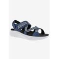 Extra Wide Width Women's Sloan Sandal by Drew in Navy Combo (Size 6 WW)