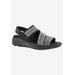 Extra Wide Width Women's Sutton Sandal by Drew in Black Silver Combo (Size 8 WW)