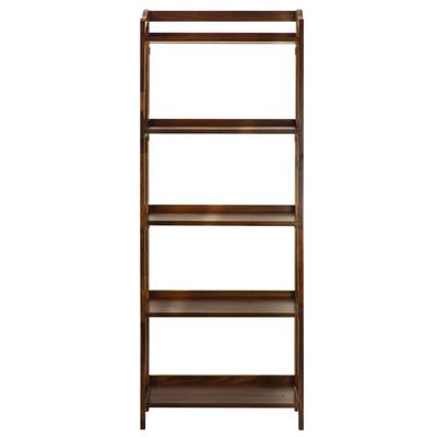 Stratford 5-Shelf Folding Bookcase-Warm Brown by Casual Home in Brown