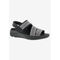 Wide Width Women's Sutton Sandal by Drew in Black Silver Combo (Size 10 W)