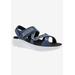 Extra Wide Width Women's Sloan Sandal by Drew in Navy Combo (Size 9 1/2 WW)