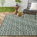 Blue/White 86 x 62 x 0.4 in Area Rug - NICOLE MILLER NEW YORK Patio Country Danica Geometric Indoor/Outdoor Area Rug | Wayfair 2-6681-281