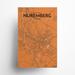 17 Stories Nuremberg City Map Graphic Art Paper in Orange/Gray | 17 H x 11 W x 0.05 D in | Wayfair DA82AB4FC5914DF88527949701E25130
