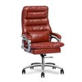 Inbox Zero Faux Office Executive Chair w/ Detachable Cushion, Home Adjustable Ergonomic Computer Seat Upholstered in Red/Black/Brown | Wayfair