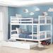 wtressa Wood Full Over Full Bunk Bed w/ Twin Size Trundle & Ladder, Mattress Not Included Wood in White | 62.9 H x 56.5 W x 79.6 D in | Wayfair