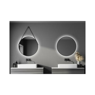Talos Black Light Badspiegel - Dekospiegel - rund, 80 cm - Badezimmerspiegel mit LED Beleuchtung in Image