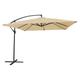 Parasol déporté carré 2,7x2,7m en acier et toile beige