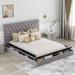 Upholstery Platform Bed with Storage Space on both Sides and Footboard
