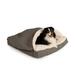 Square Luxury Micro Suede Cozy Cave for Dogs, 25" L X 25" W X 8" H, Anthracite, Small, Gray