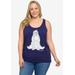 Plus Size Women's Disney Eeyore Tank Top Shirt Indigo Blue T-Shirt by Disney in Navy (Size 1X (14-16))