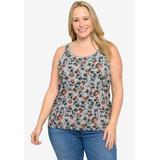 Plus Size Women's Disney Minnie Mouse Tank Top Shirt All-Over Print Red T-Shirt by Disney in Grey (Size 2X (18-20))