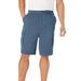 Men's Big & Tall Boulder Creek® Renegade 9" Full Elastic Waist Cargo Shorts by Boulder Creek in Slate Blue (Size 3XL)