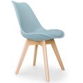 Sedia da ufficio - Sedia da pranzo - Stile Scandinavo - Denisse Pastel green - Pelle Vegan, Legno