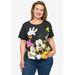 Plus Size Women's Disney Mickey Mouse & Crew Cropped T-Shirt Gray T-Shirt by Disney in Grey (Size 3X (22-24))