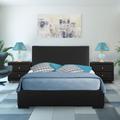 Hindes Upholstered Platform Bed With 2 Nightstands by Camden Isle in Black (Size QUEEN)