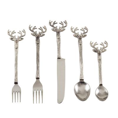 Reindeer Design Rustic Style Flatware (Set of 5) - Saro Lifestyle SP779.S