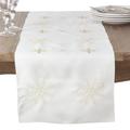 Embroidered Snowflake Christmas Holiday Table Runner - Saro Lifestyle 116.I16108B