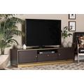 Baxton Studio Cormac Mid-Century Modern Transitional Dark Brown Finished Wood and Gold Metal 2-Door TV Stand - Wholesale Interiors LV28TV28120-Modi Wenge-TV