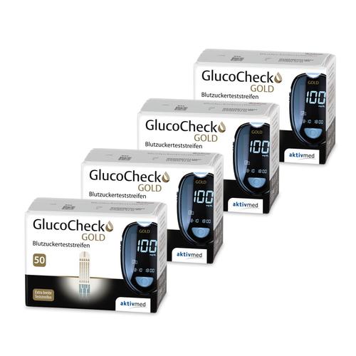 GlucoCheck Gold Teststreifen (200 Stück) zur Blutzuckerkontrolle bei Diabetes 200 St