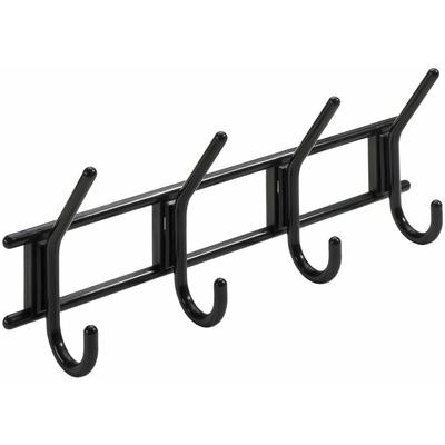 Hettich - Garderobenhaken 4 Haken 37,0 x 15,0 x 7,0 cm schwarz Hakenleisten