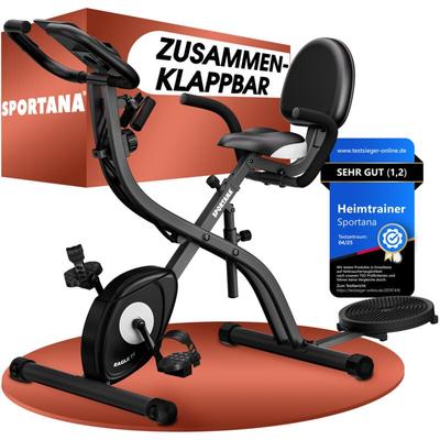 Heimtrainer Fahrrad Eagle 4 Klappbar 140KG 7 Sitzhöhen Display Trainings app 2 Fitnessbänder 4in1 Image