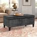 Adeco Storage Ottoman Tufted Fabric Bench DIY Assembly Required