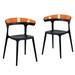 Omax Decor Mia Stacking Patio Dining Side Chair Plastic/Resin in Orange/Black | 30.315 H x 21.6535 W x 20.0787 D in | Wayfair PF8004