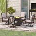 Lark Manor™ Alyah Square 4 - Person 28.35" Long Outdoor Dining Set w/ Cushions Metal/Wicker/Rattan in Black | 28.35 W in | Wayfair