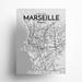 17 Stories Marseille City Map Graphic Art Paper in Gray/White | 24 H x 18 W x 0.05 D in | Wayfair A9290938716A49128C41F4FC674A1ABC