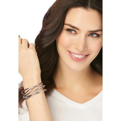 Women's Layered Cuff by Accessories For All in Silver