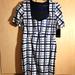 Zara Dresses | New Listingzara Window Pane Dress | Color: Blue/Cream | Size: L