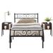 Trent Austin Design® Kempst Bed Frame & Nightstand Bedroom Set Metal in Brown | 35 H x 41 W x 78 D in | Wayfair 7B3FAEAFFAFE460690B01A760D6C76FF
