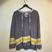 Urban Outfitters Shirts | Grey Urban Outfitters Jersey With Shoelace Collar & Embroidered Patches Size L | Color: Gray/Yellow | Size: L