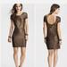 Free People Dresses | Free People Chocolate Gold Metallic Bodycon Dres Size L | Color: Brown | Size: L