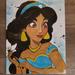 Disney Art | Hand Painted Princess Jasmine Flat Canvas Board | Color: Black/Blue | Size: Os