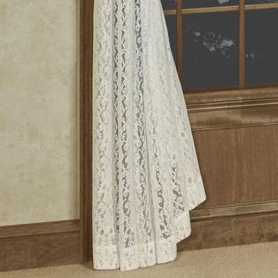Damask Lace Curtain Panel, 54 x 84, Ivory