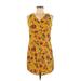 Old Navy Casual Dress: Yellow Floral Motif Dresses - Women's Size X-Small