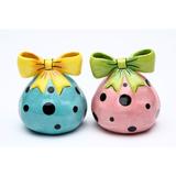 Cosmos Gifts Dots Salt & Pepper Set Dolomite in Pink/Blue/Yellow | 2.25 H x 2 W in | Wayfair 62304