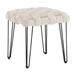 Langley Street® Hellman 18" Tall Velvet Accent Stool Upholstered/Velvet in Gray/White/Brown | 18 H x 17.5 W x 17.5 D in | Wayfair