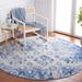 Blue/White 79 x 79 x 0.31 in Indoor Area Rug - Bungalow Rose Floral Power Loom Blue/Ivory Area Rug | 79 H x 79 W x 0.31 D in | Wayfair