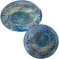 Certified International Radiance 2 Piece Platter Set Melamine in Green/Blue | 18 W in | Wayfair RADTEAL2PCRM