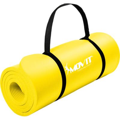 Movit® Yogamatte - 190x60 cm, 15 mm Dicke, Rutschfest, Faltbar, Hautfreundlich, mit Gummiband, NBR,
