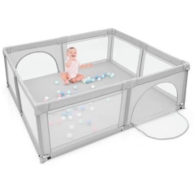 Costway - Baby Laufstall mit 50 Spielbaellen, Laufgitter mit atmungsaktivem Netz & Reissverschluss,