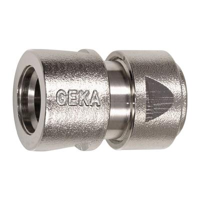 46.0701 Schlauchstück plus Messing vernickelt Schlauchgröße 13 mm - Geka