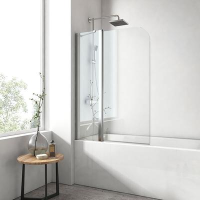 Emke - 100x140cm Badewanne Duschwand schwingen mit fester Verkleidung mit nano einfach-Reinigung Image