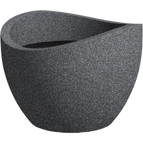 Scheurich - Wave Globe 60, Pflanzgefäß/Blumentopf/Pflanzkübel, rund, Farbe: Schwarz-Granit,