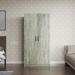 High Wardrobe with 2 Doors in Rustic Grey